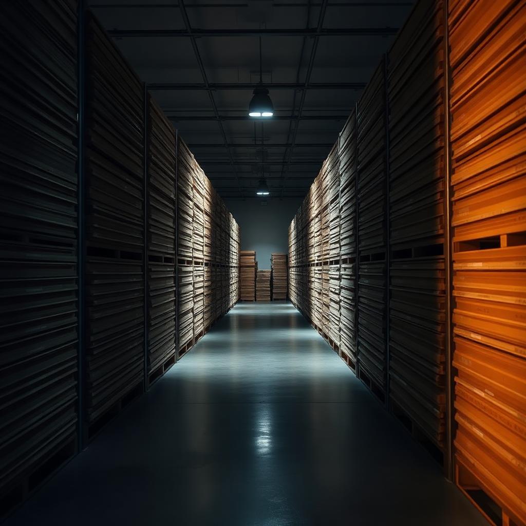 Aisle inside the climate-controlled storage facility
